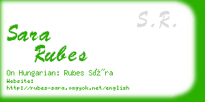 sara rubes business card